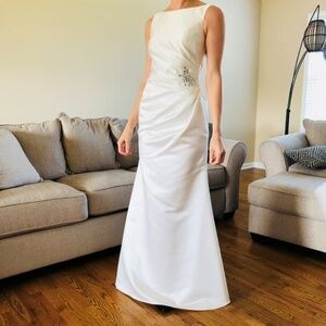 NEW Mori Lee Satin Ruched Jeweled Wedding Dress